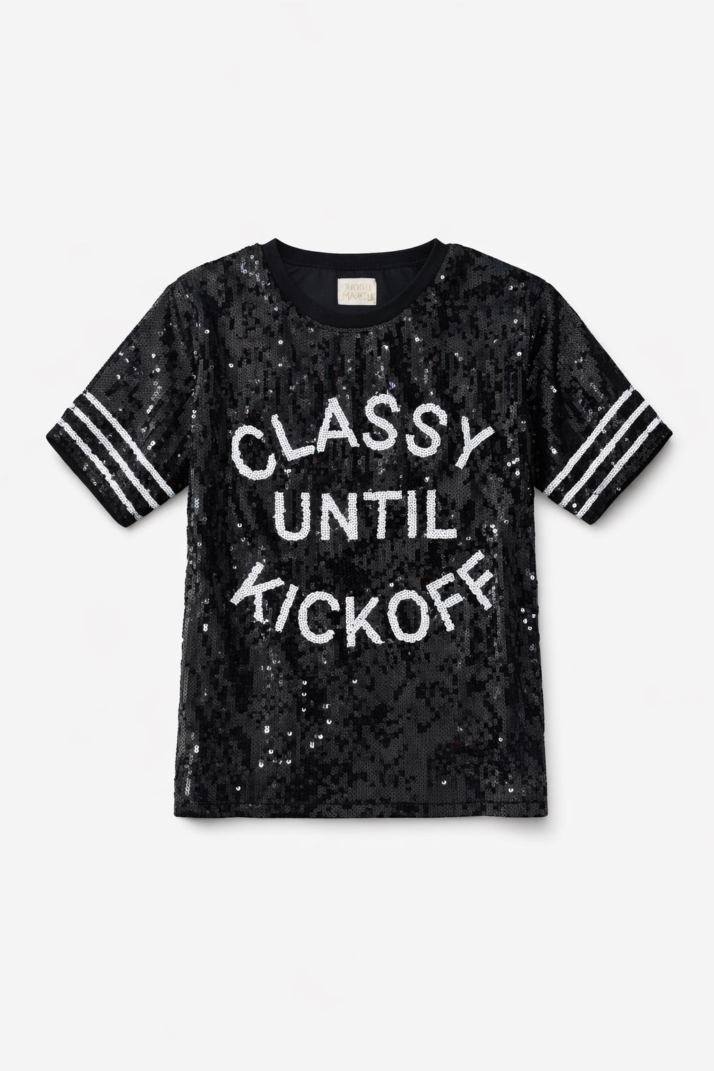 *CLASSY UNTIL KICKOFF BLACK/WHITE SEQUIN TOP - MULTIPLE SIZES TOP Judith March