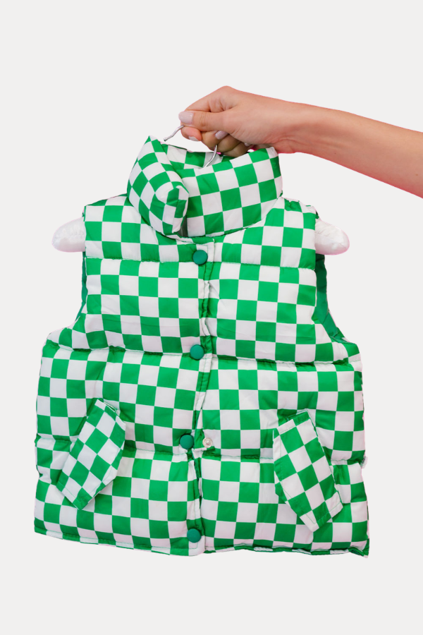 *MINI KIDS GREEN CHECKERED VEST VEST Judith March