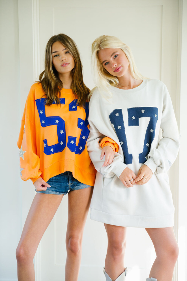 CUSTOM NUMBER PATCH PULLOVER DRESS PULLOVER Judith March