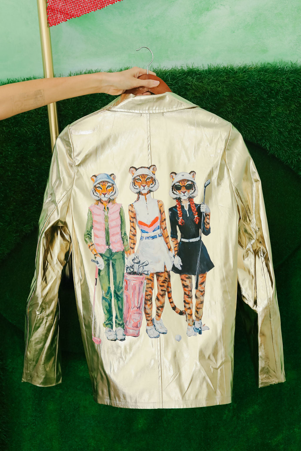 TIGERS & TEES GOLD METALLIC BLAZER JACKET Judith March