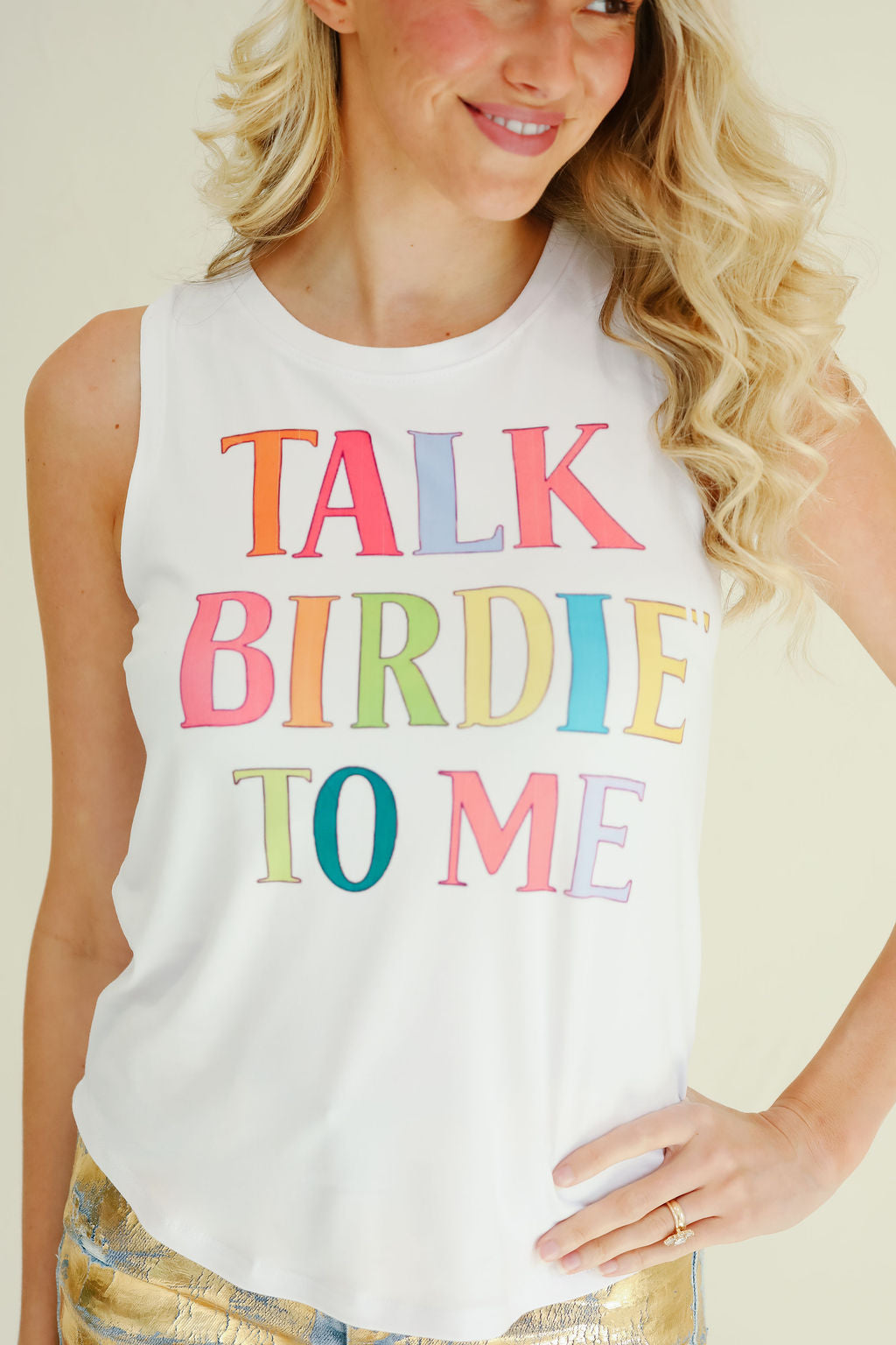 TALK BIRDIE TO ME COLORFUL TANK TANK Judith March