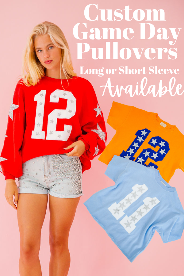 CUSTOM NUMBER PATCH PULLOVERS PULLOVER Judith March