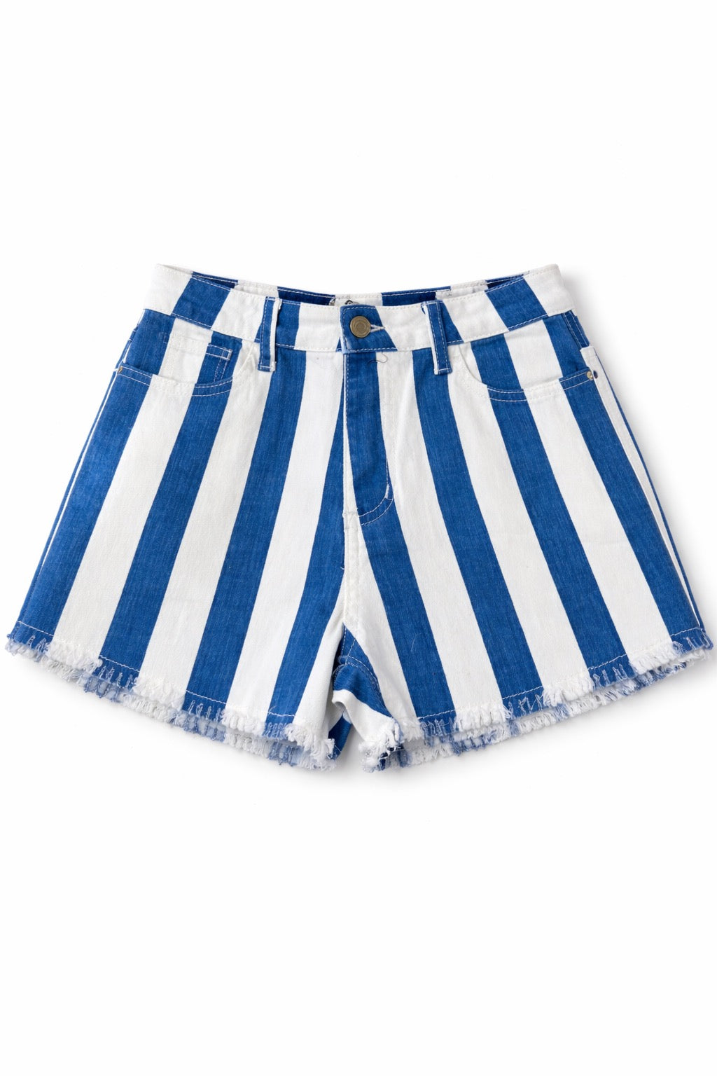 *BLUE STRIPED DENIM SHORTS - SMALL SHORTS Judith March