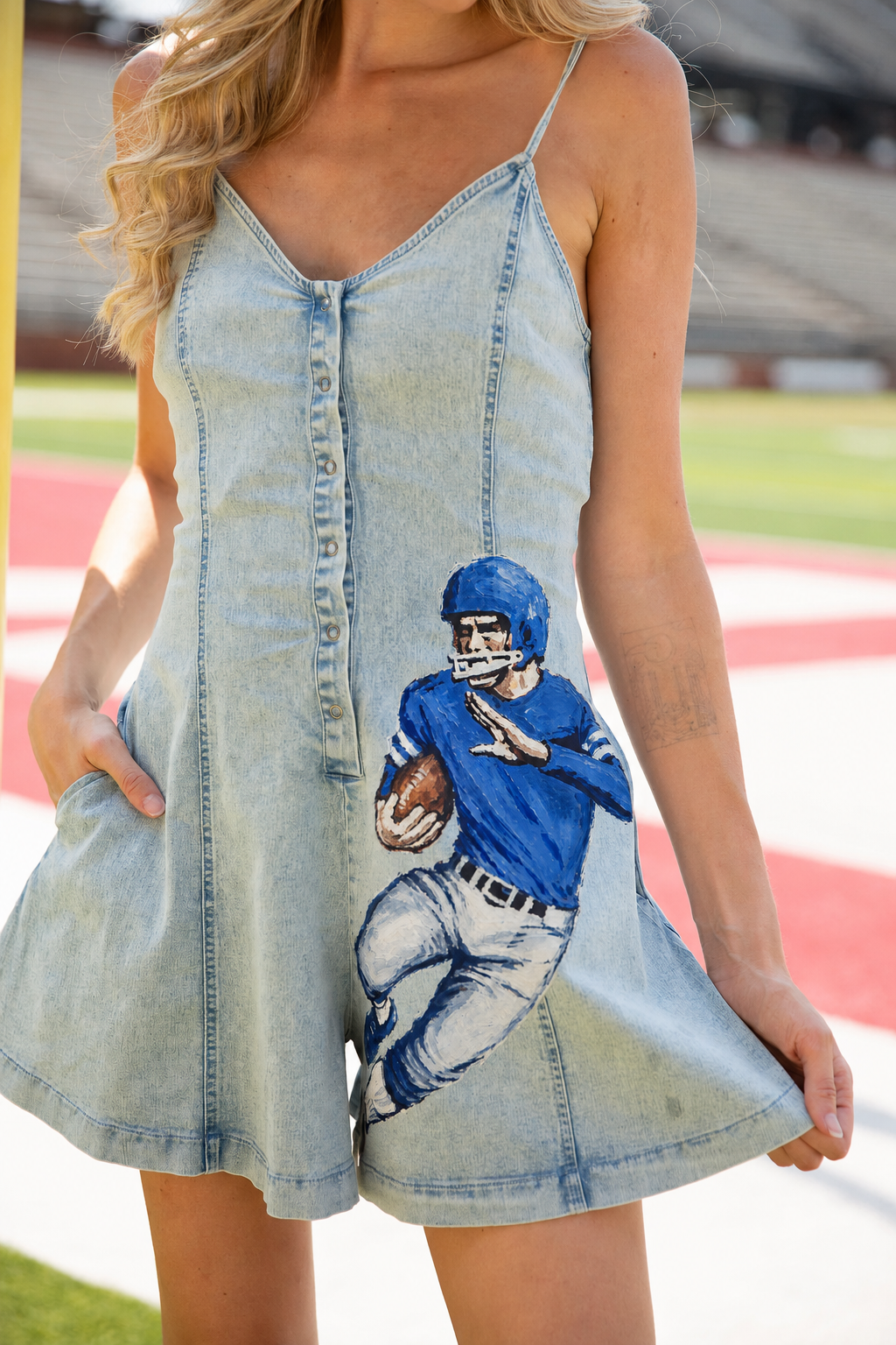 CUSTOM VICTORY DENIM ROMPER M