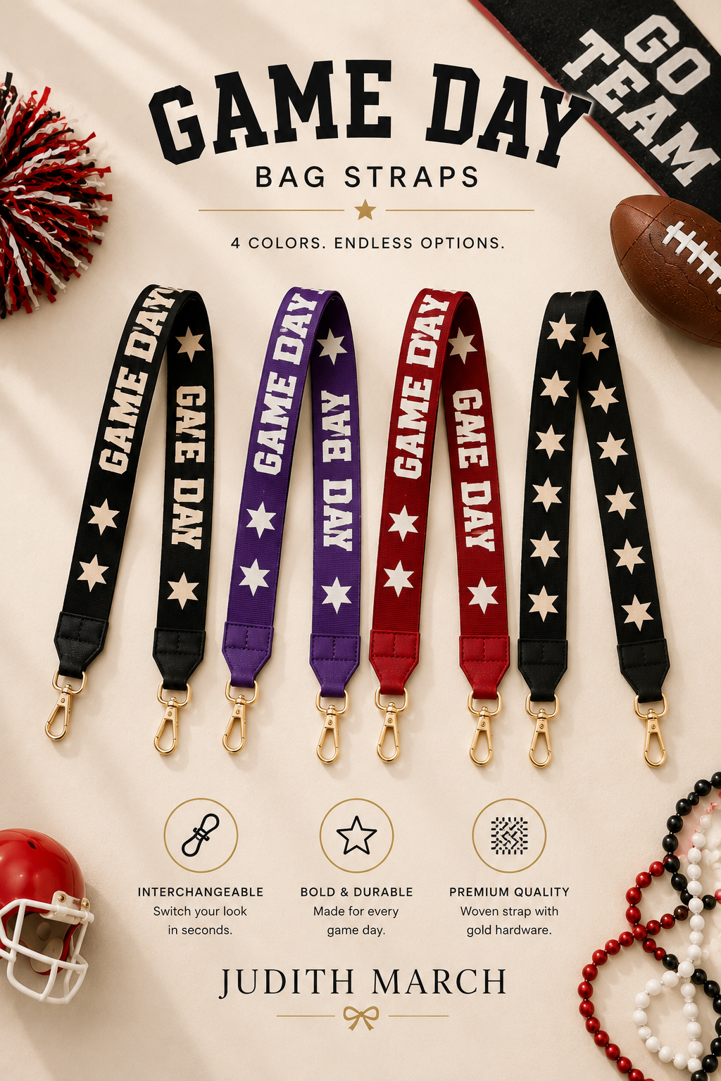 GAME DAY INTERCHANGEABLE STRAPS ACCESSORIES Judith March
