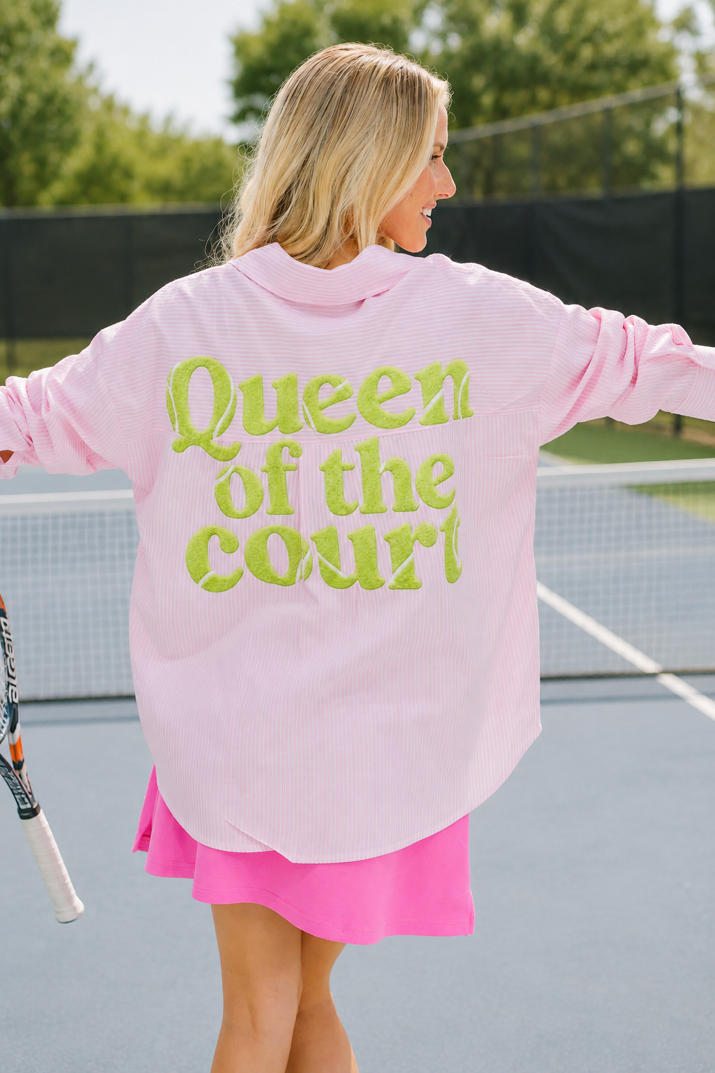 QUEEN OF THE COURT STRIPED BUTTON DOWN Button Down Judith March