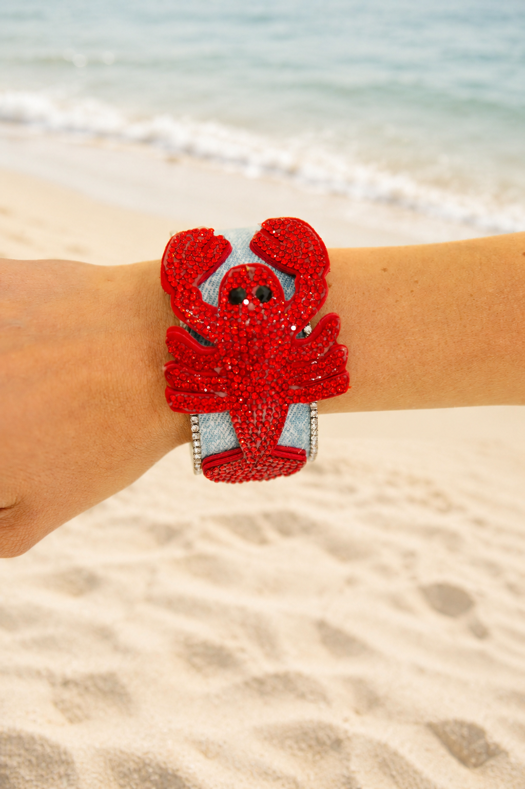 LOBSTER DENIM CUFF BRACELET BRACELET Judith March