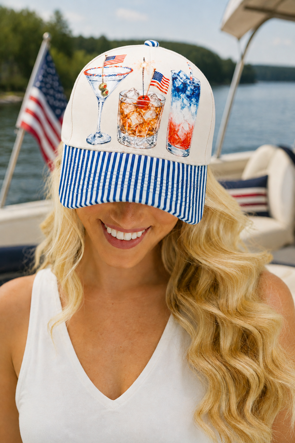 CHEERS TO AMERICA STRUCTURED HAT HAT Judith March