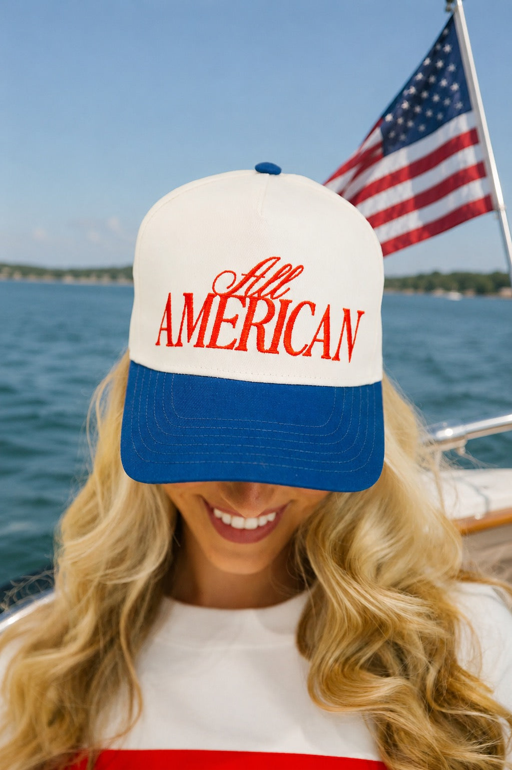 ALL AMERICAN TWO-TONE STRUCTURED HAT HAT Judith March