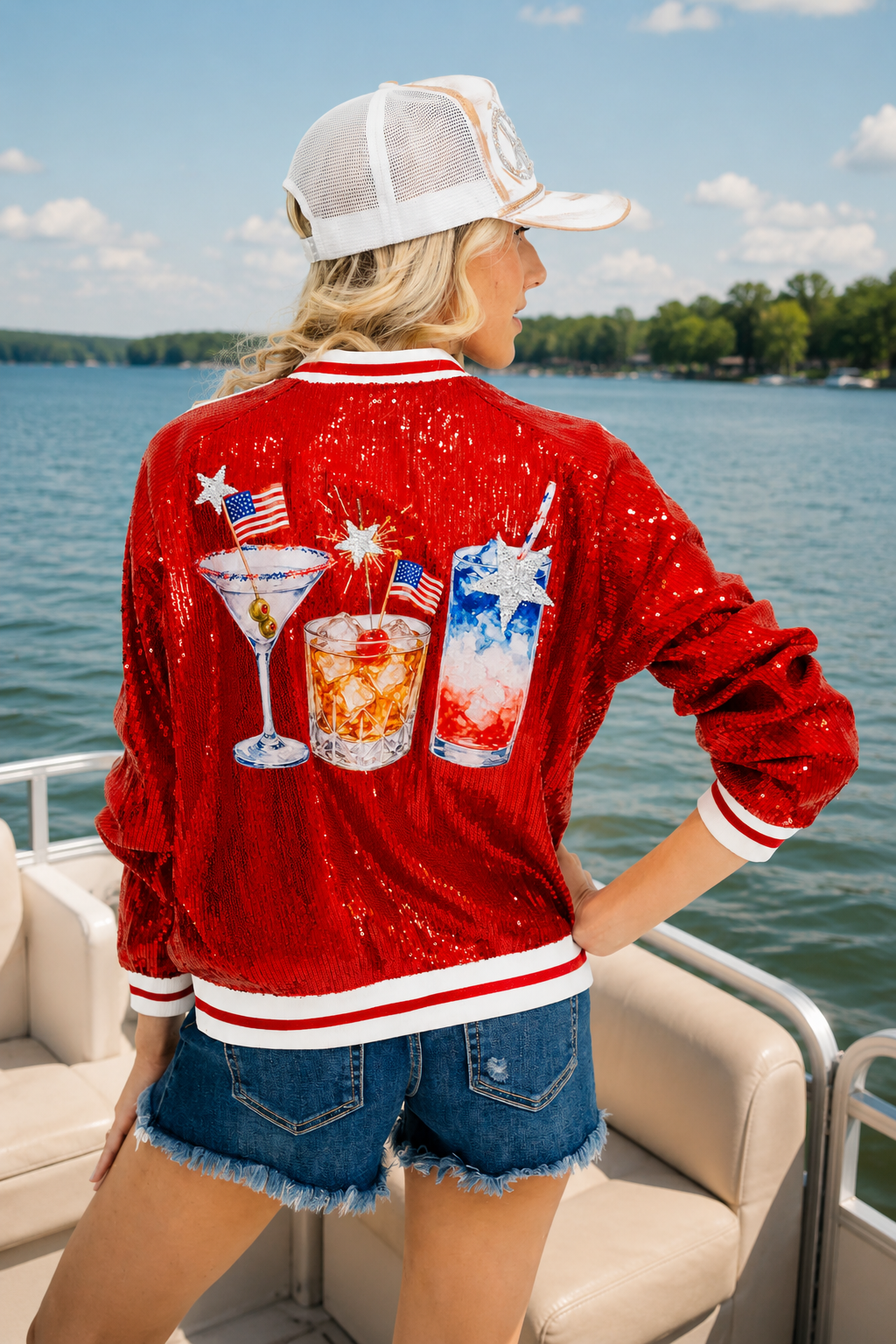 CHEERS TO AMERICA SEQUIN JACKET JACKET Judith March
