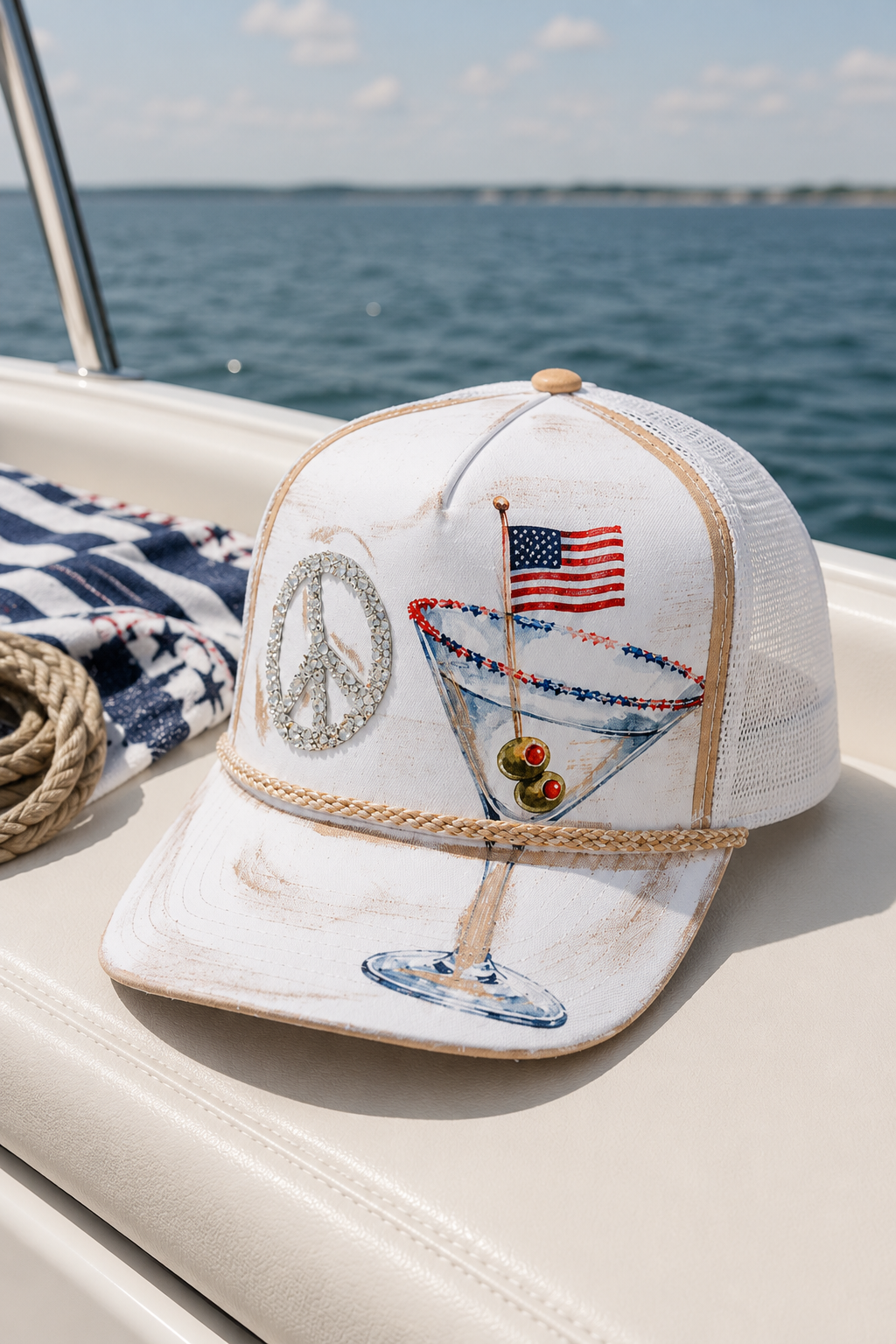FREEDOM COCKTAIL WHITE STRUCTURED HAT HAT Judith March
