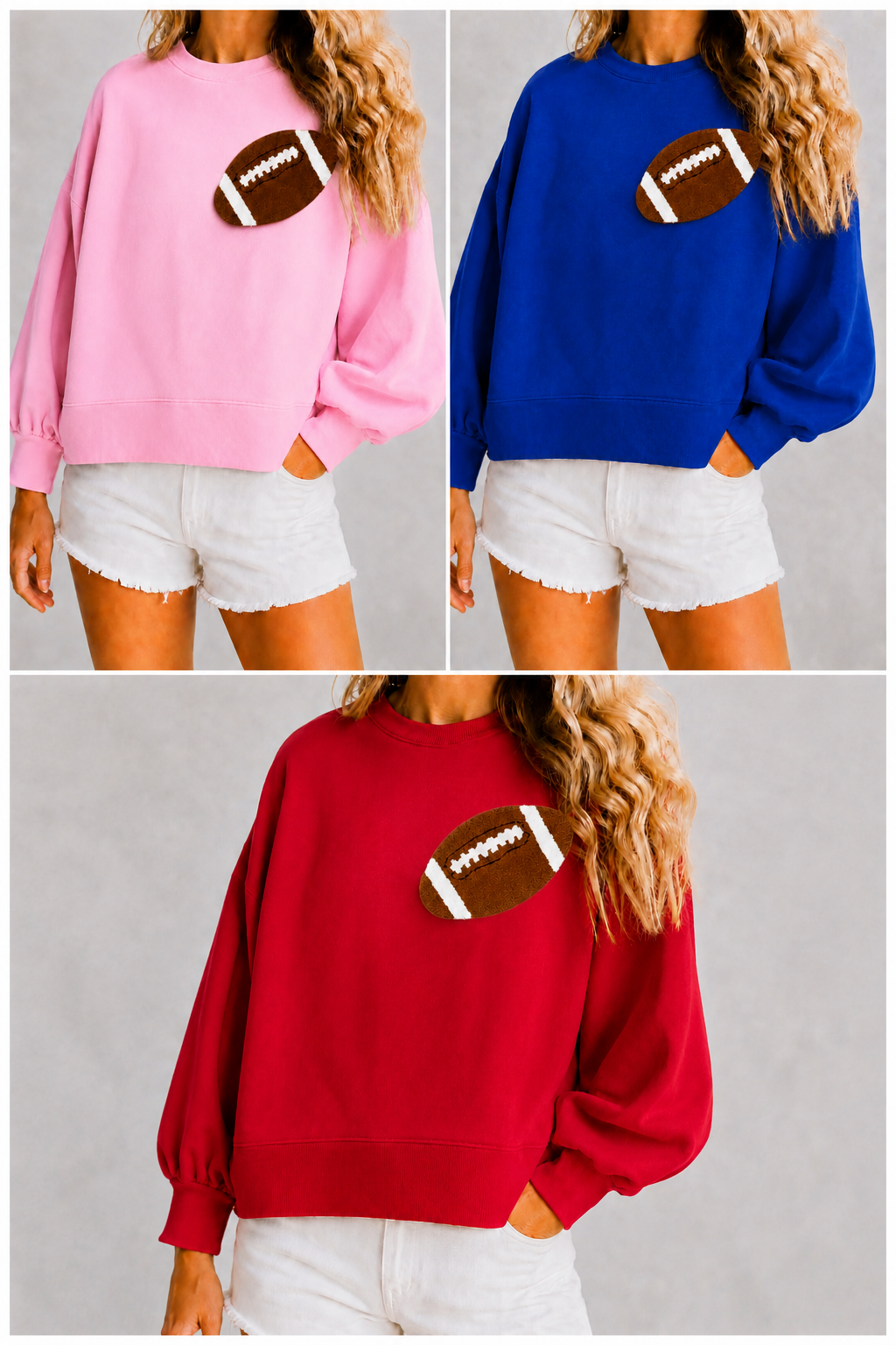 **FOOTBALL CROPPED PULLOVERS PULLOVER Judith March