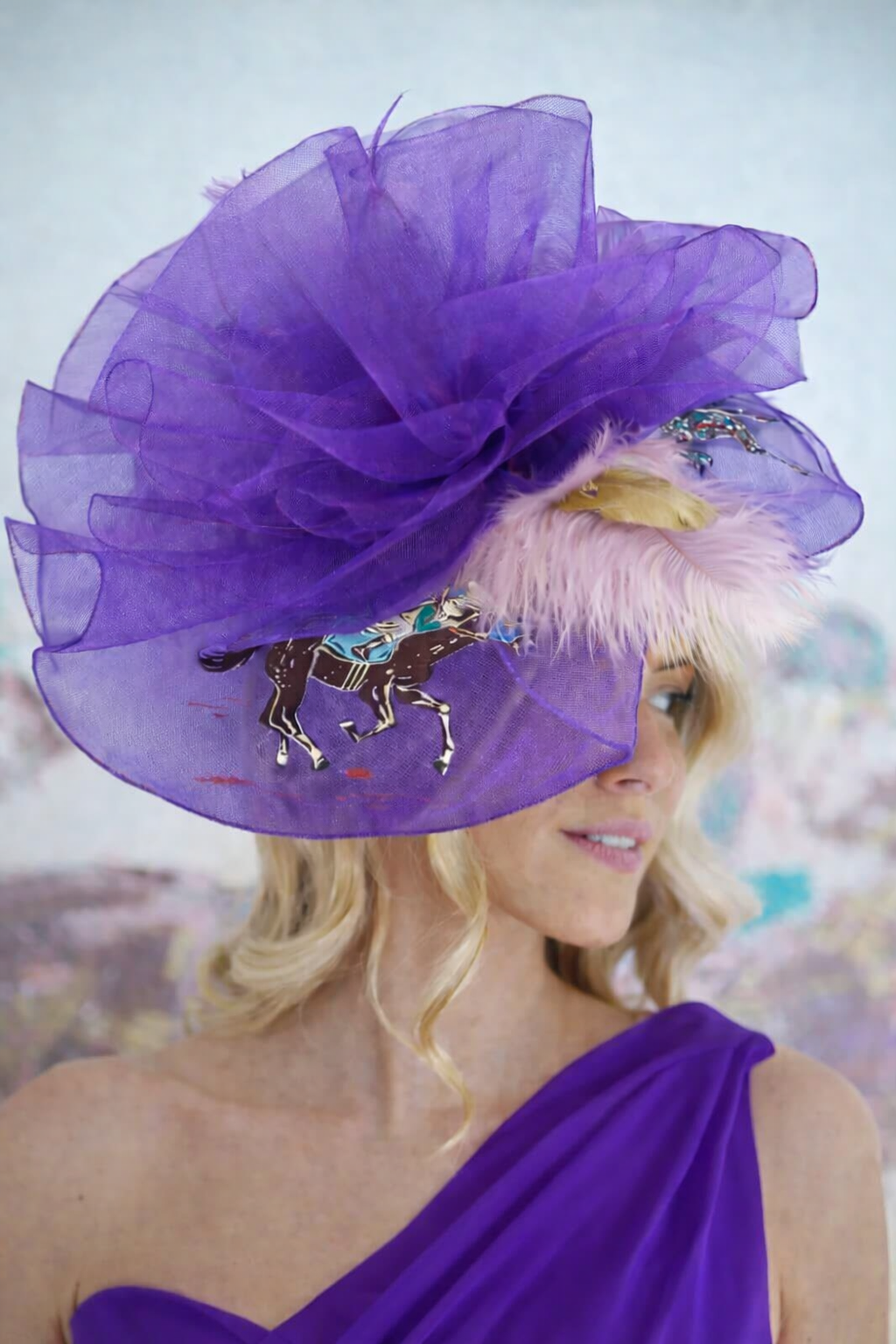 RACE SEASON PURPLE FASCINATOR FASCINATOR Judith March