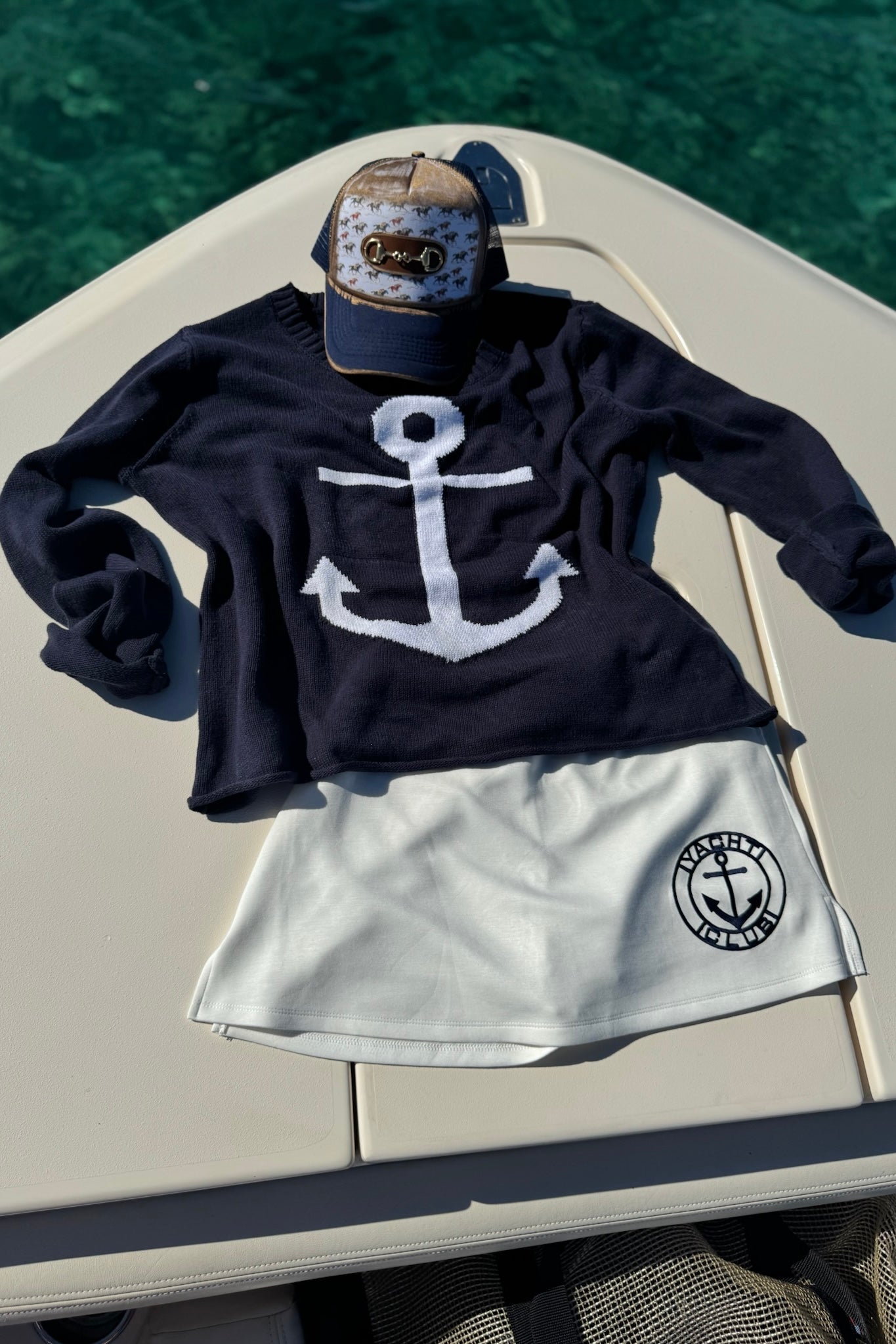 NAVY ANCHOR SWEATER PULLOVER Judith March
