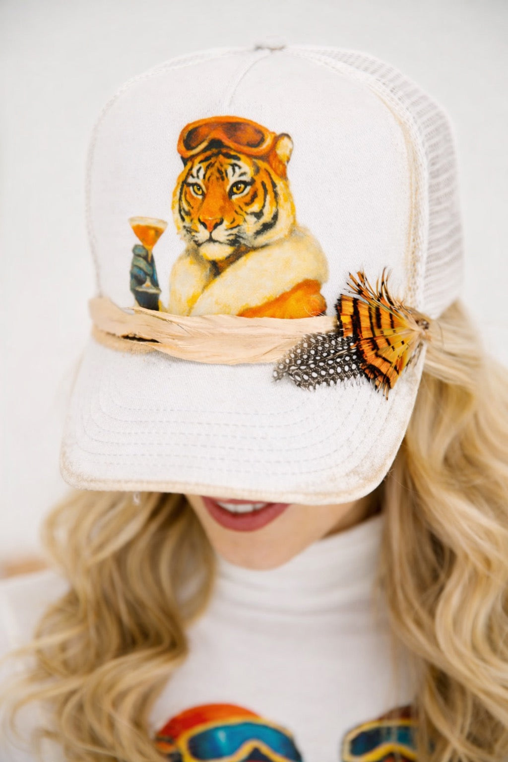APRÈS TIGER WHITE STRUCTURED HAT HAT Judith March