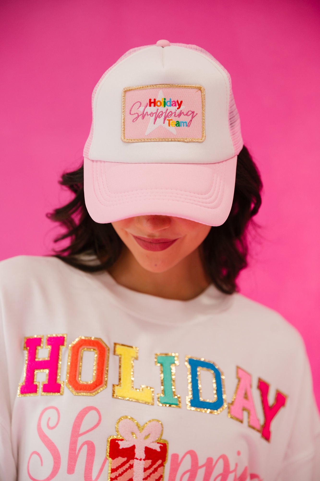 HOLIDAY SHOPPING TEAM TRUCKER HAT HAT Judith March