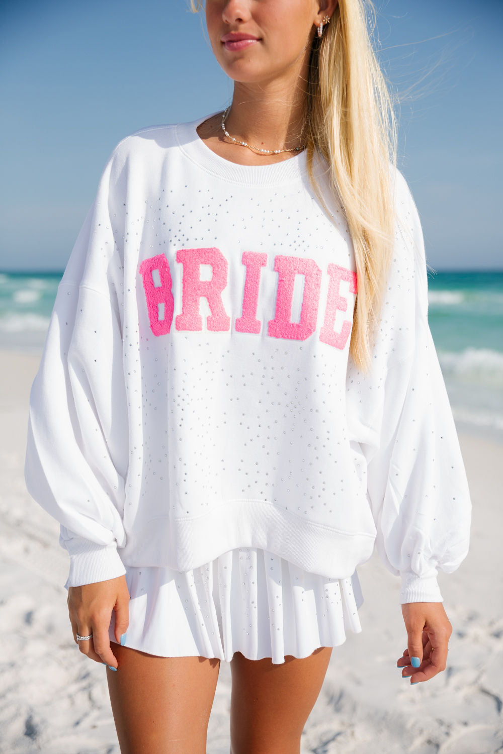 PINK VARSITY BRIDE PULLOVER pullover Judith March SMALL