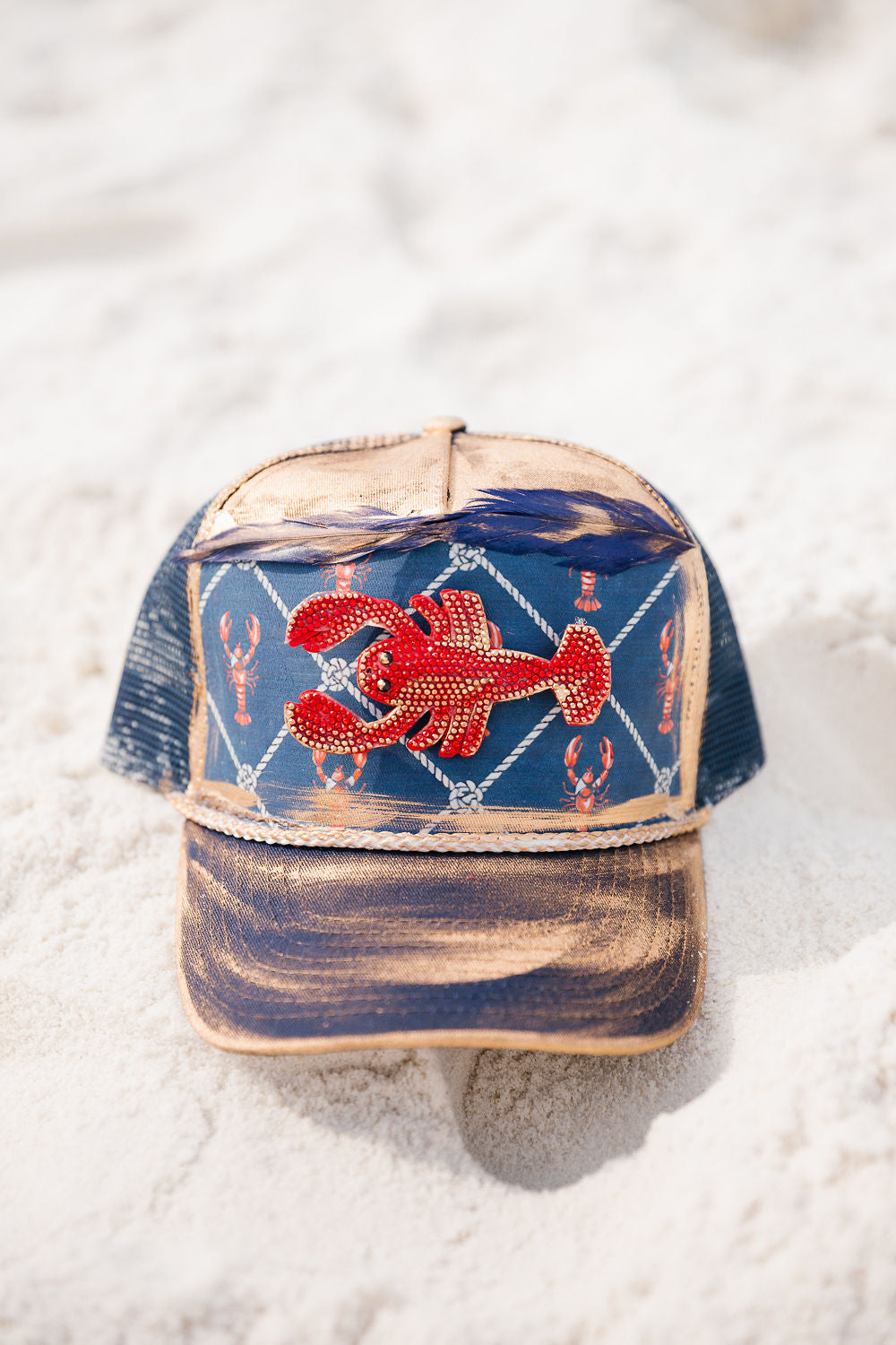 COASTAL CATCH NAVY STRUCTURED HAT TRUCKER HAT Judith March