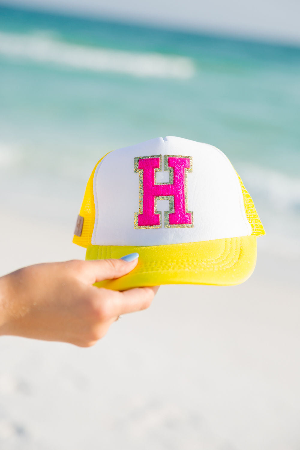 MINI KIDS CUSTOM TRUCKER HAT TRUCKER HAT Judith March YELLOW/WHITE