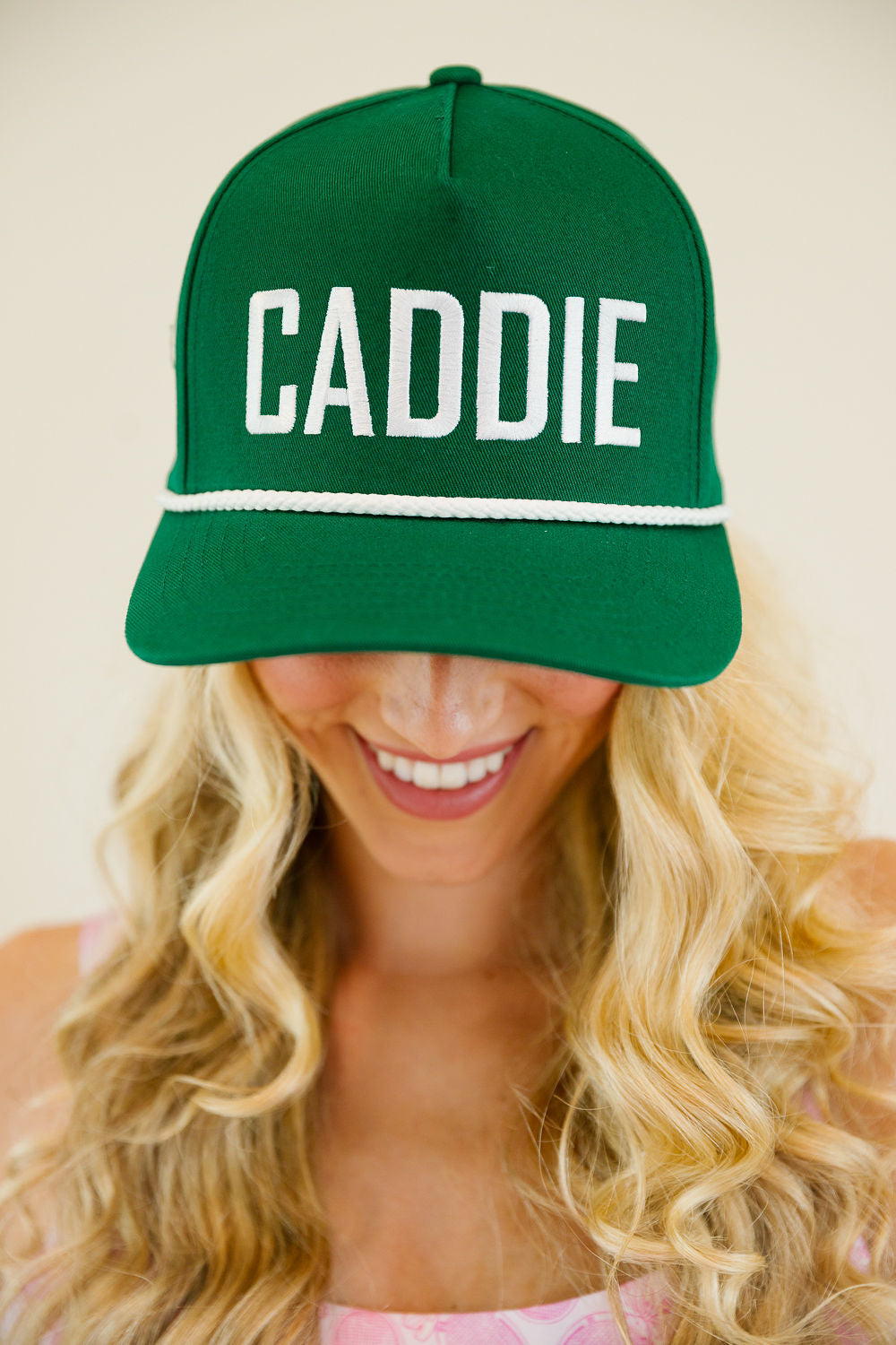 CADDIE GREEN STRUCTURED HAT TRUCKER HAT Judith March