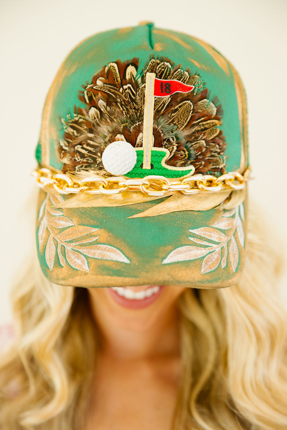 18TH HOLE FEATHER TRUCKER HAT TRUCKER HAT Judith March