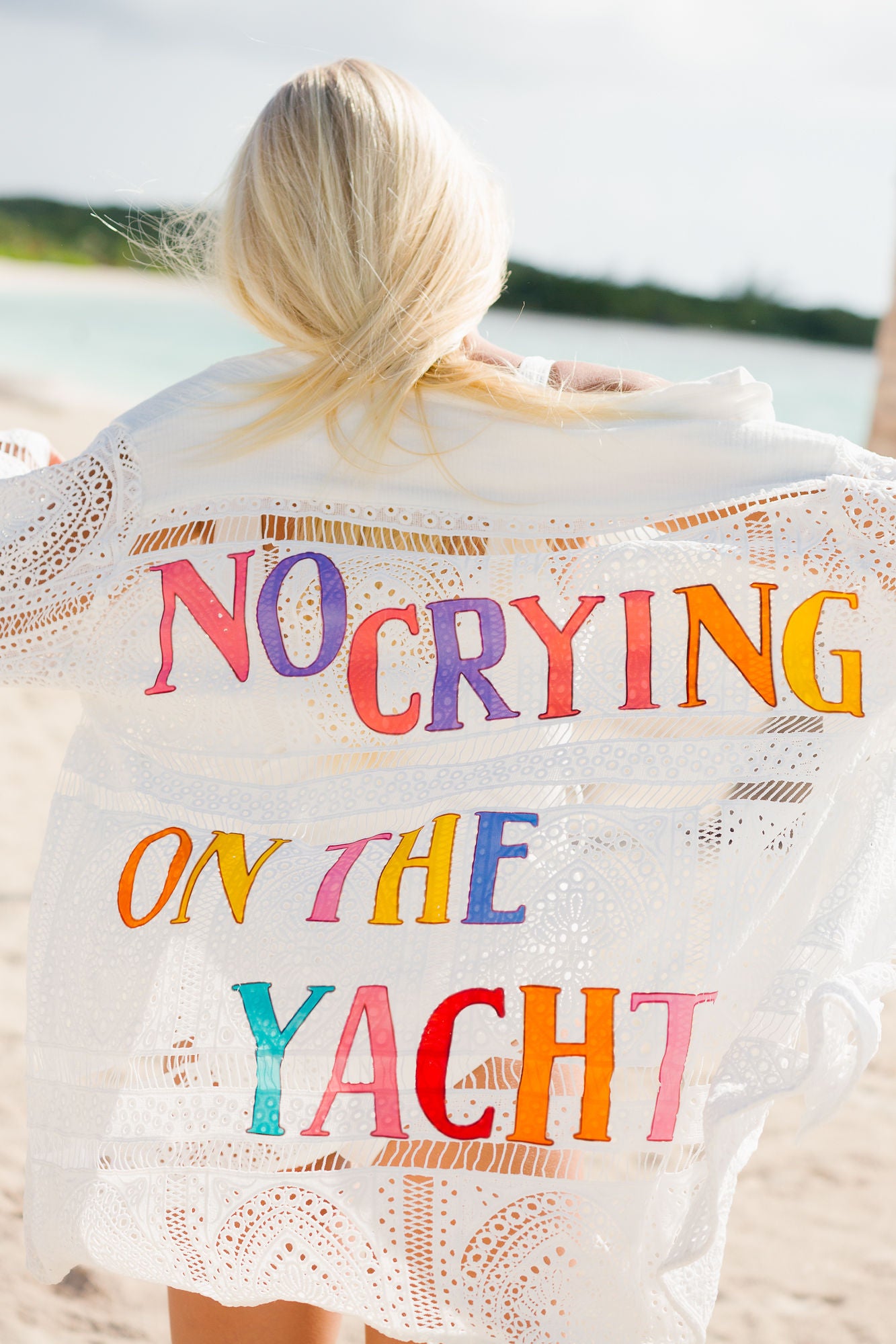 NO CRYING ON THE YACHT EYELET BUTTON DOWN Button Down Judith March