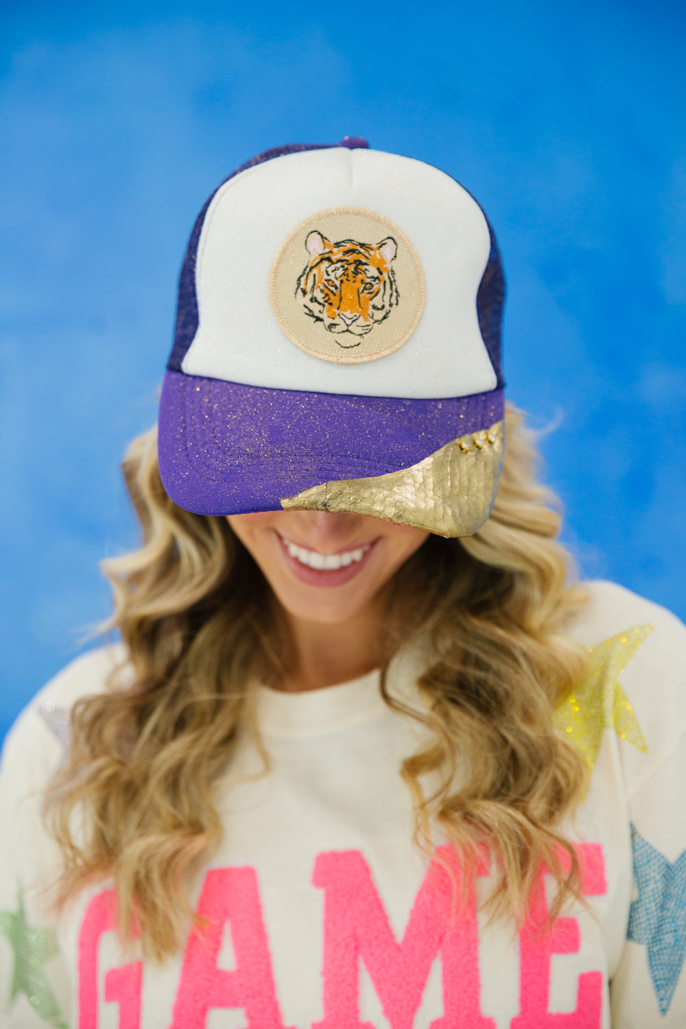 HEAR ME ROAR TRUCKER HAT gameday23 Judith March