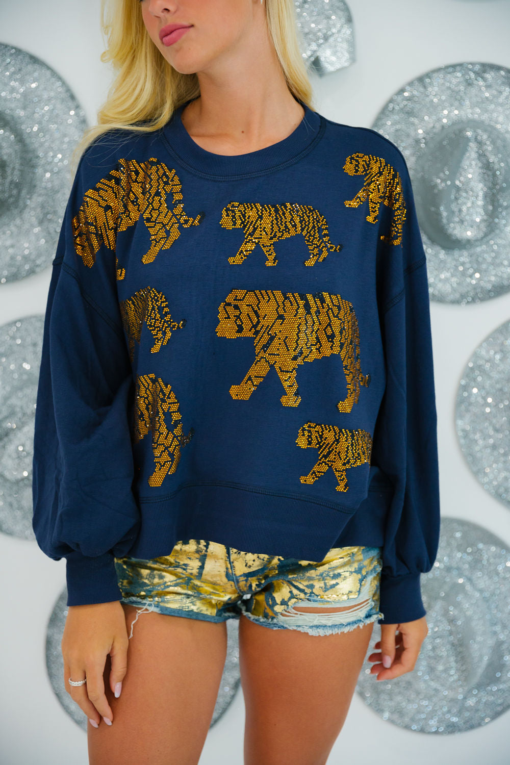 TIGER LOVER NAVY PULLOVER pullover Judith March SMALL