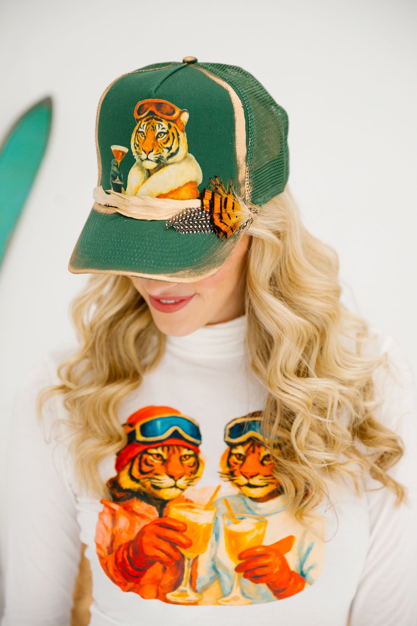 APRÈS TIGER GREEN STRUCTURED HAT HAT Judith March
