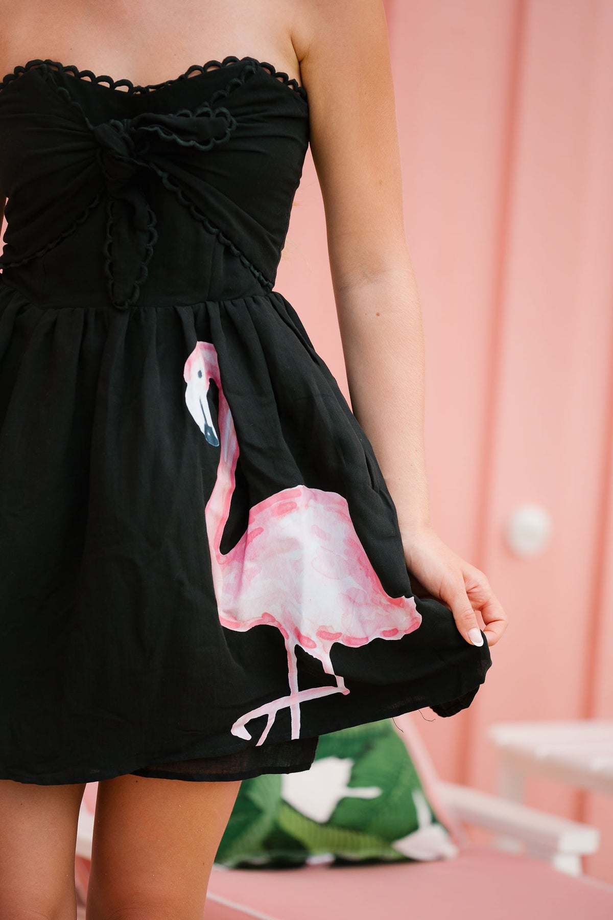 ISLAND FLAMINGO Black DRESS S/M
