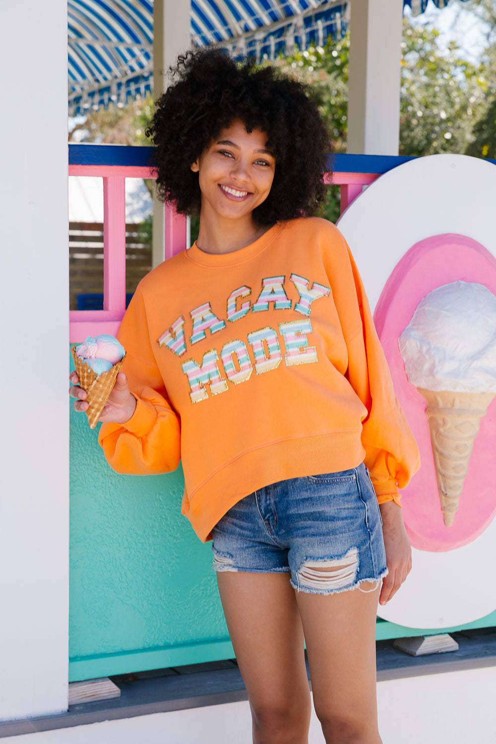 VACAY MODE ORANGE PULLOVER pullover Judith March
