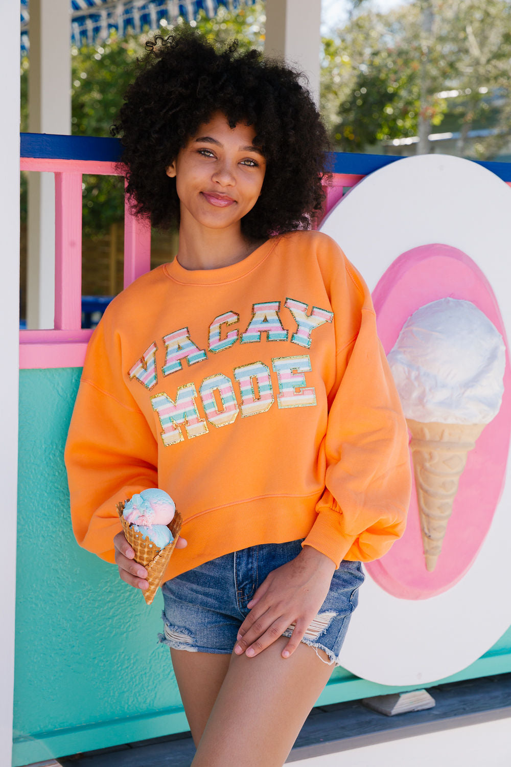 VACAY MODE ORANGE PULLOVER pullover Judith March