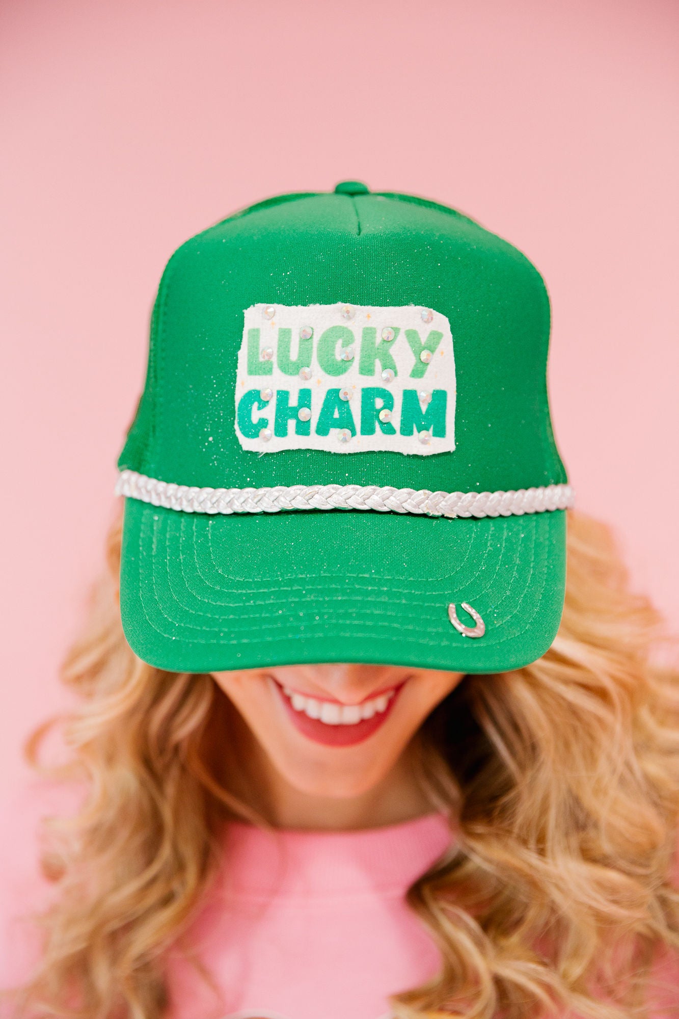 LUCKY CHARM GREEN TRUCKER HAT HAT Judith March