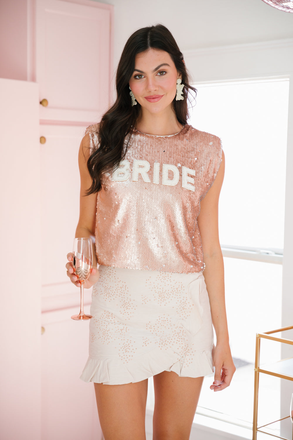 GOLD ACCENT CREAM SKIRT Judith March SMALL