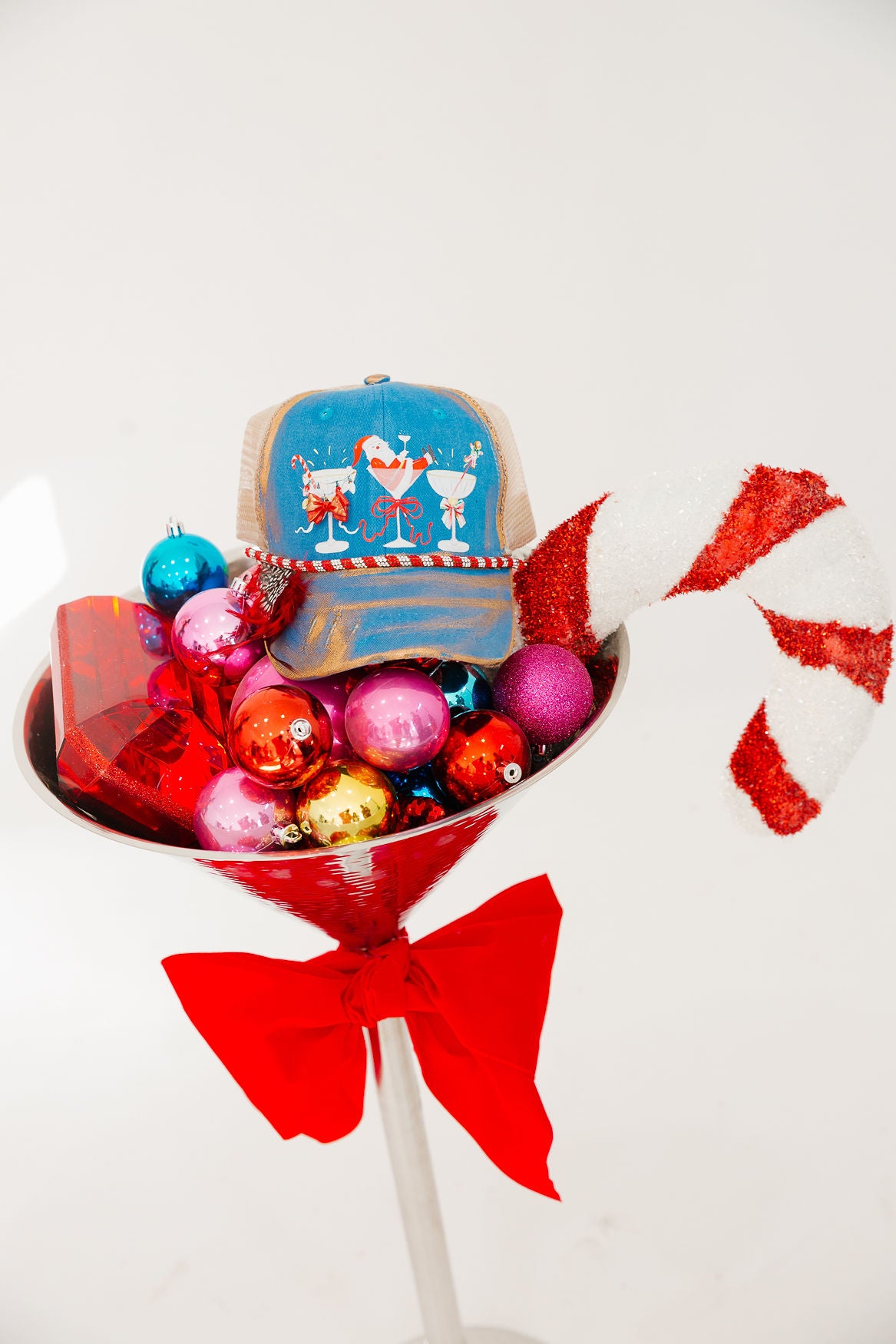 MERRY COCKTAILS BLUE BASEBALL HAT TRUCKER HAT Judith March