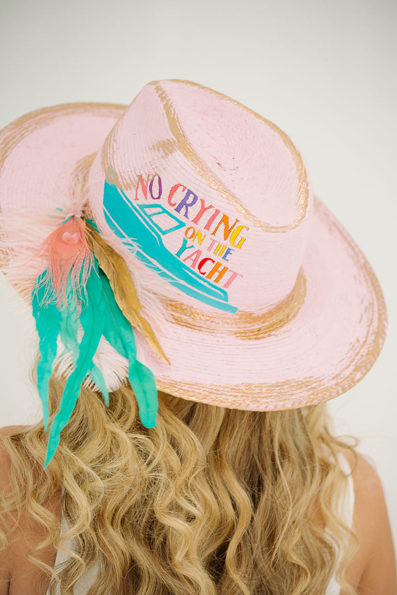 NO CRYING ON THE YACHT PINK SUN HAT Sun hat Judith March
