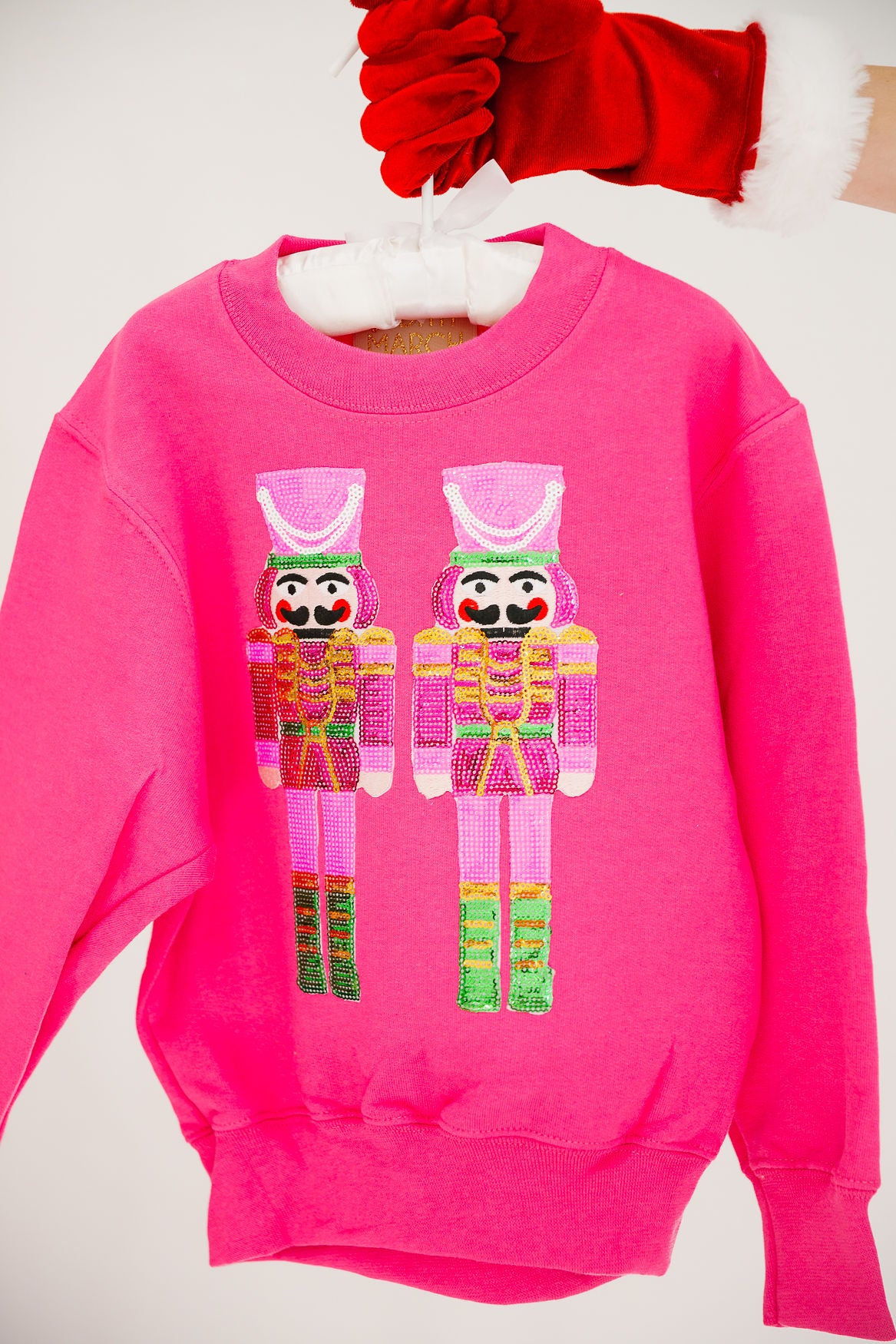 MINI KIDS SEQUIN NUTCRACKERS PINK PULLOVER PULLOVER Judith March
