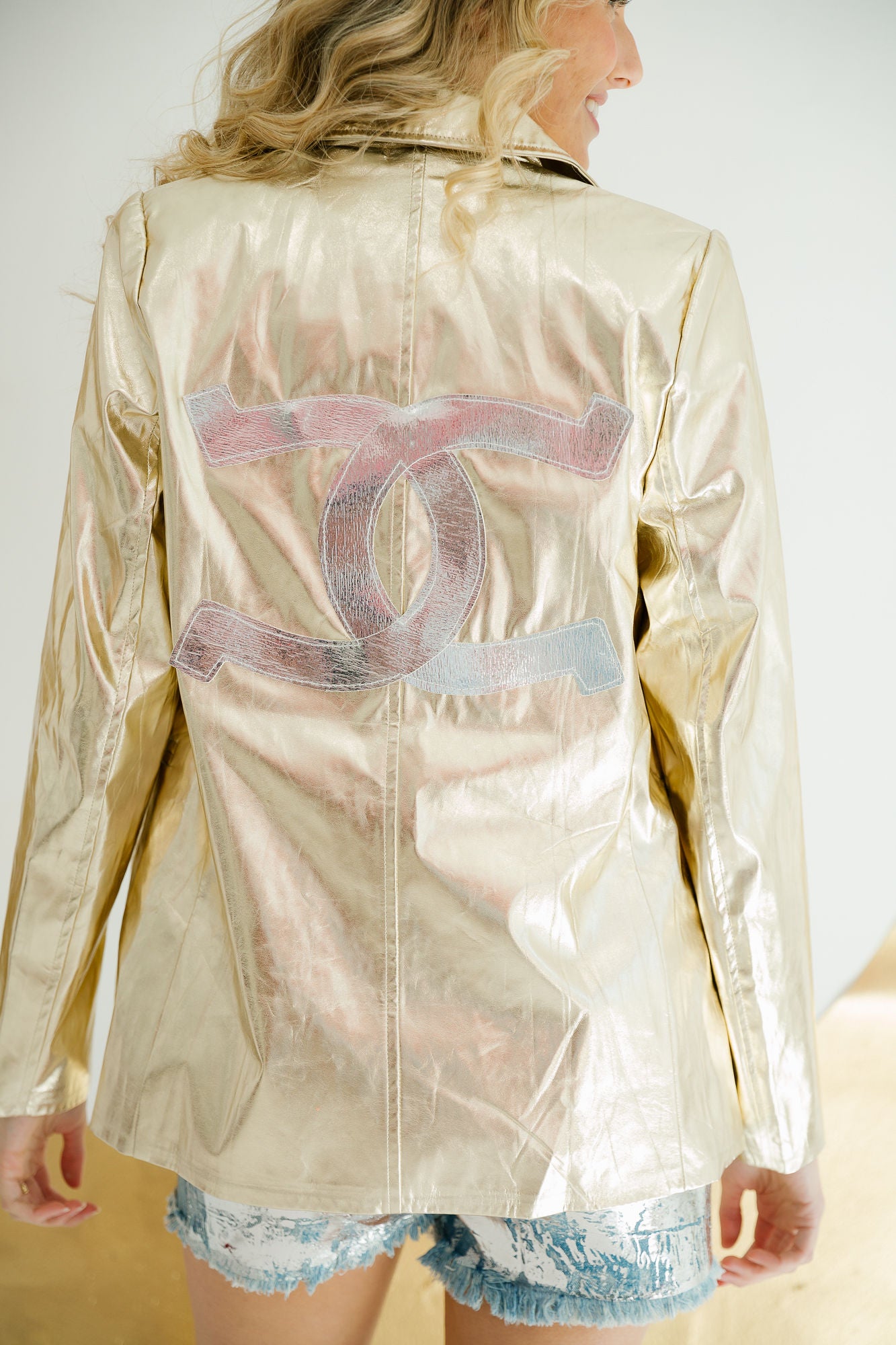 LUCKY HORSESHOE GOLD METALLIC BLAZER BLAZER Judith March