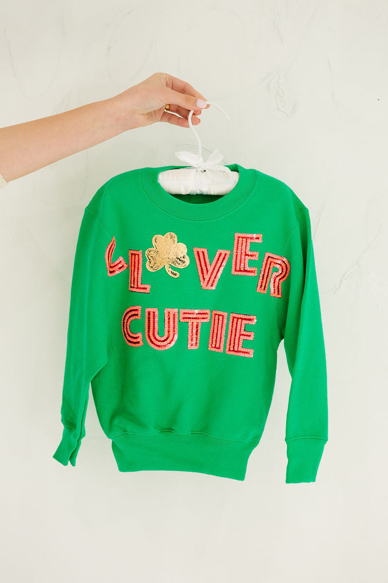 MINI KIDS CLOVER CUTIE GREEN PULLOVER PULLOVER Judith March