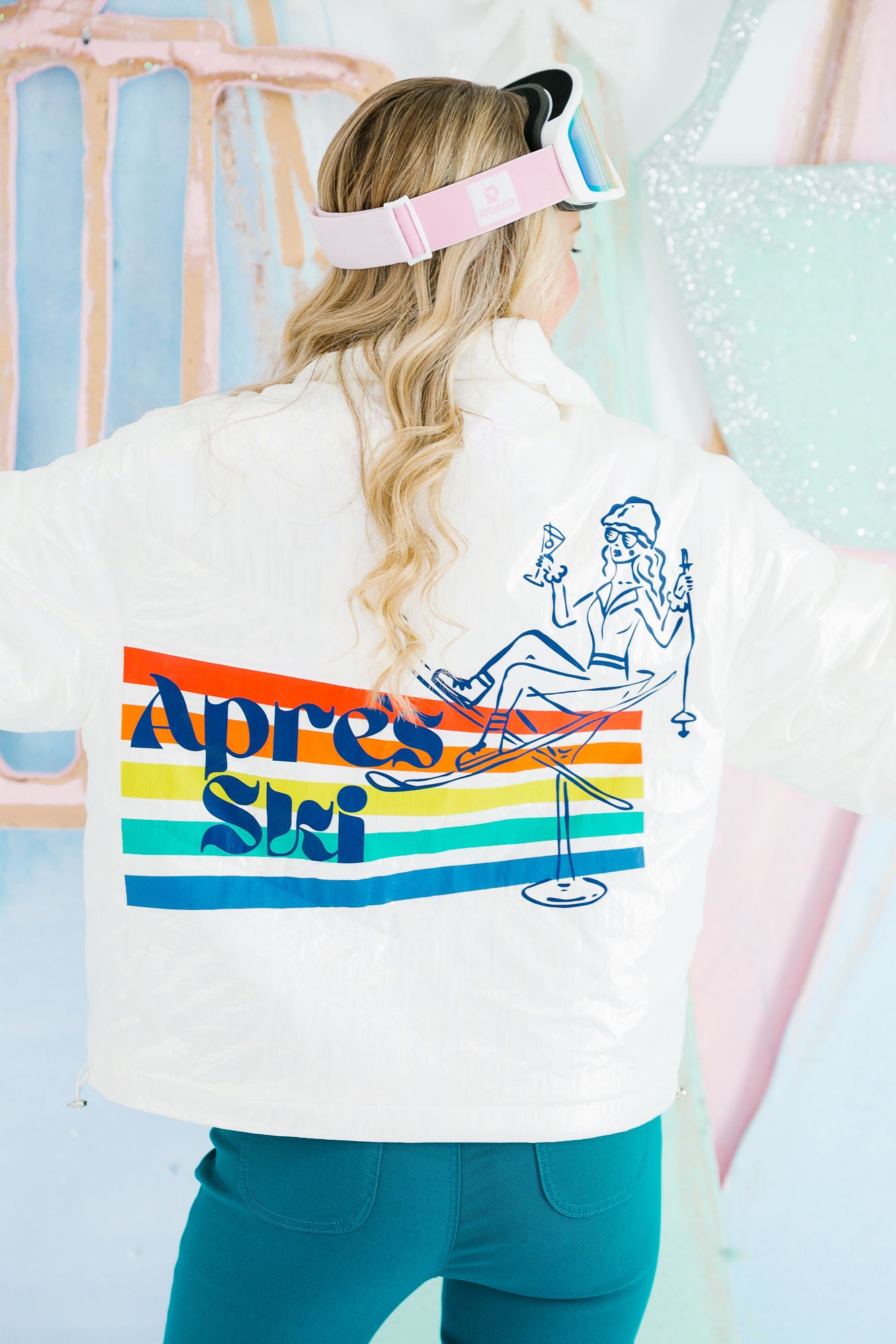 APRÈS SKI RAINBOW STRIPED PUFFER JACKET JACKET Judith March