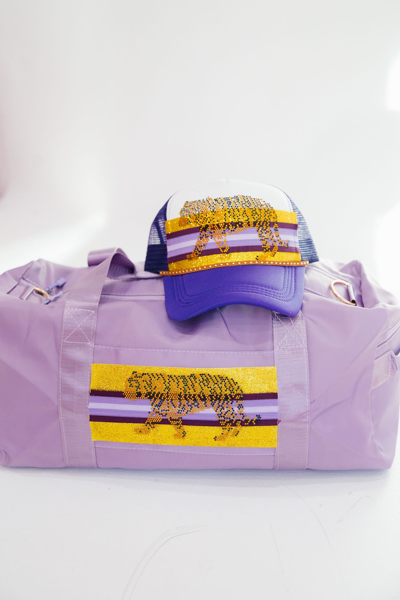 RHINESTONE TIGER PURPLE DUFFLE BAG Duffel Bags Judith March