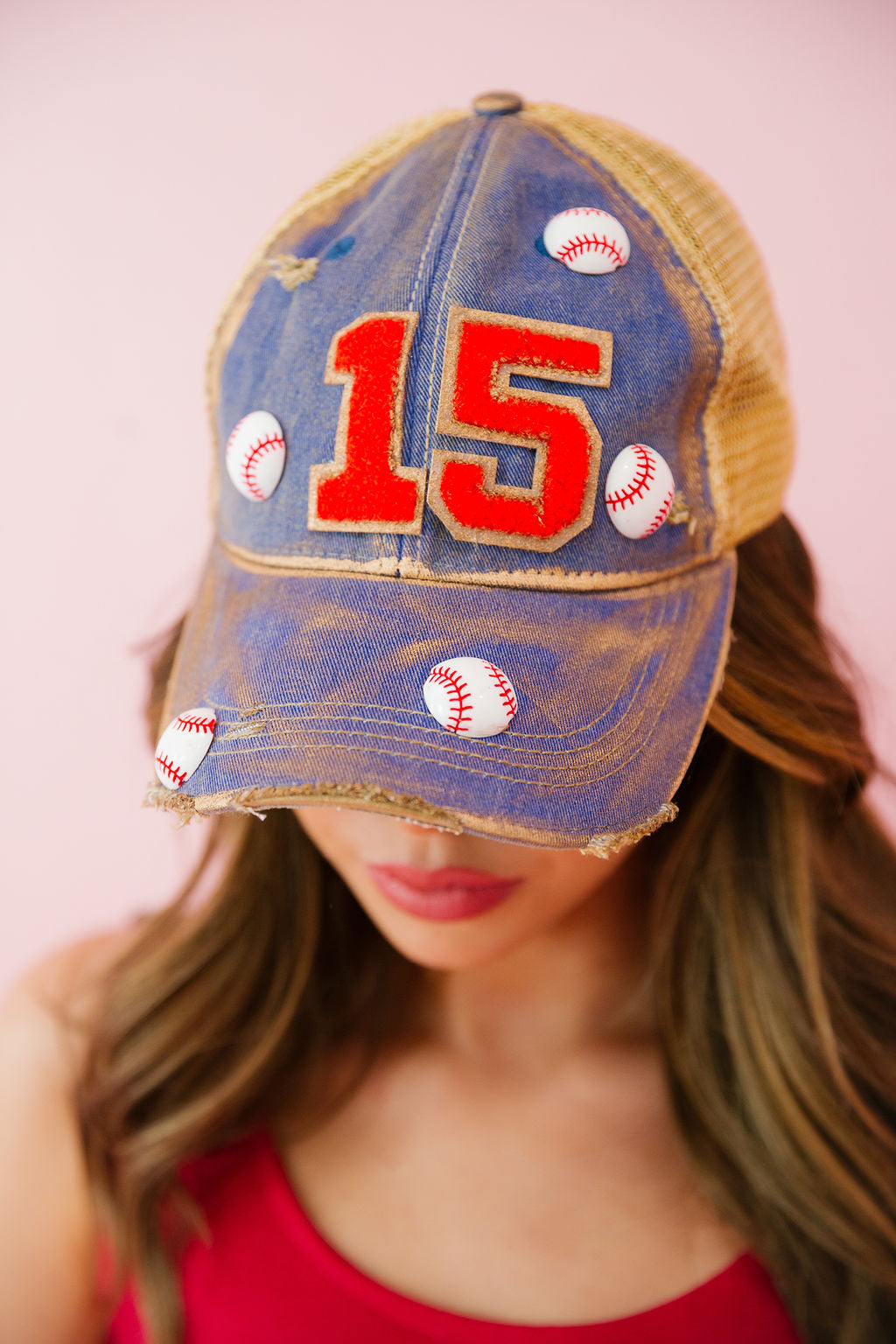 CUSTOM BASEBALL NUMBER HAT TRUCKER HAT Judith March