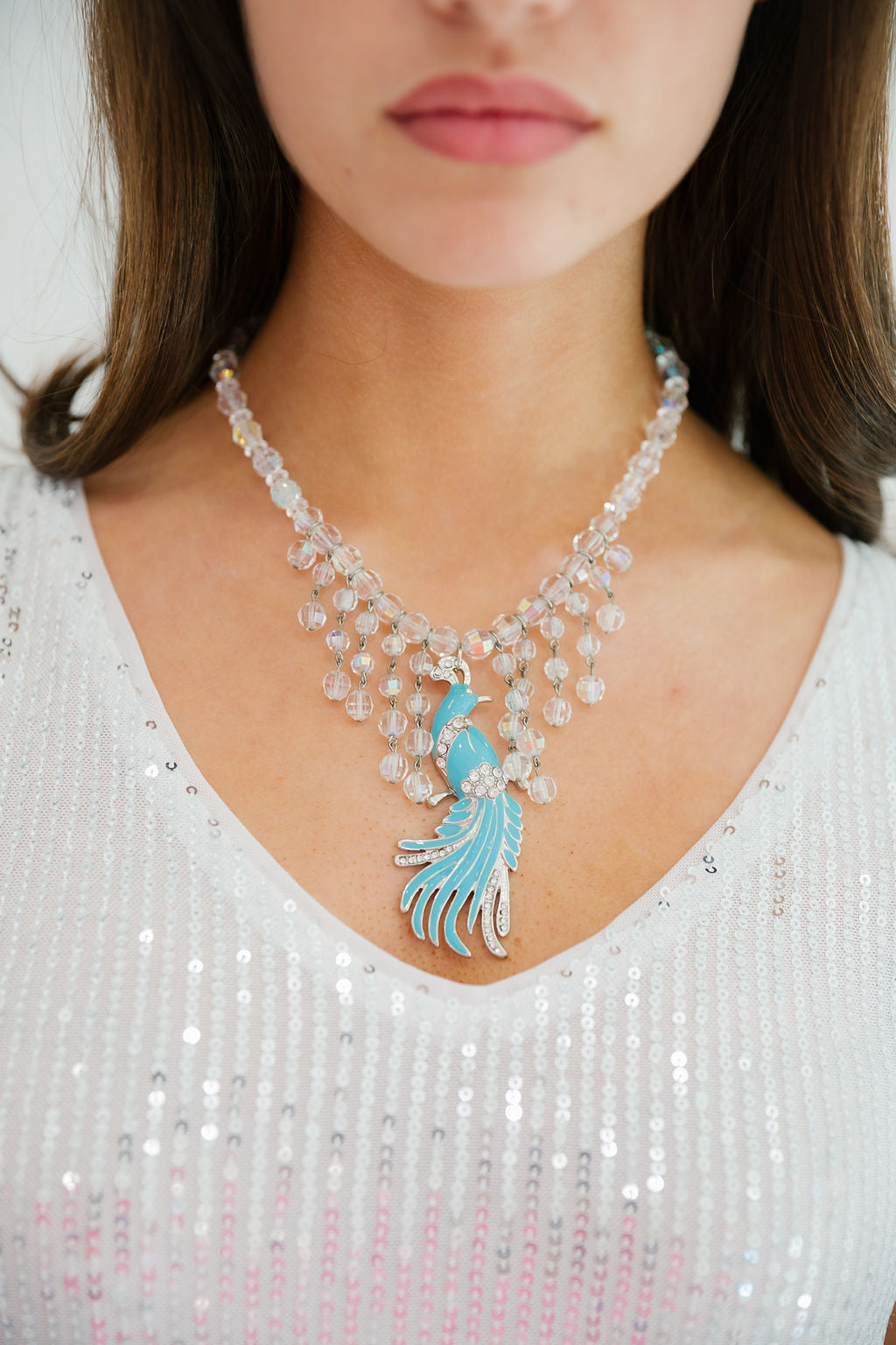 ENCHANTED PEACOCK VINTAGE NECKLACE - BY MADE IN THE DEEP SOUTH NECKLACE Judith March