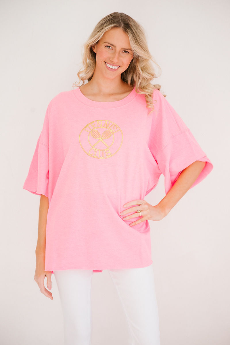 *TENNIS CLUB OVERSIZED TEE MULTIPLE SIZES Judith March