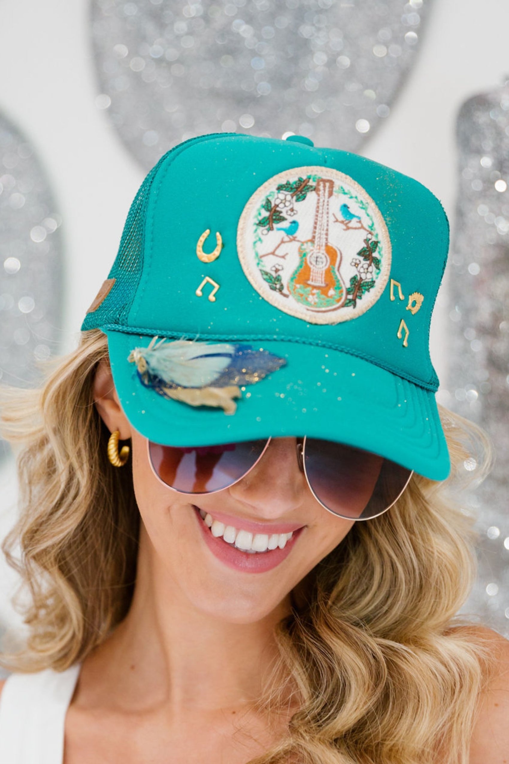 ACOUSTIC TURQUOISE TRUCKER HAT LIMITED EDITION Judith March YES- SPARKLE SPRAY