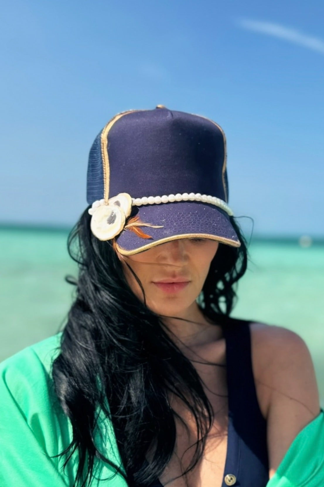 COASTAL GIRL TRUCKER HATS TRUCKER HAT Judith March NAVY