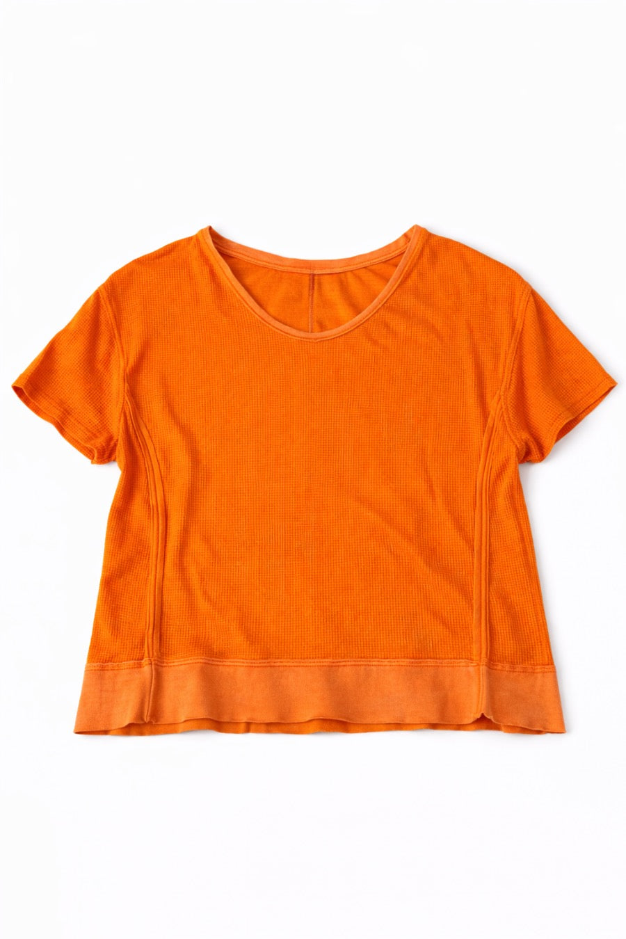 *ORANGE WAFFLE TOP - MULTIPLE SIZES TEE Judith March