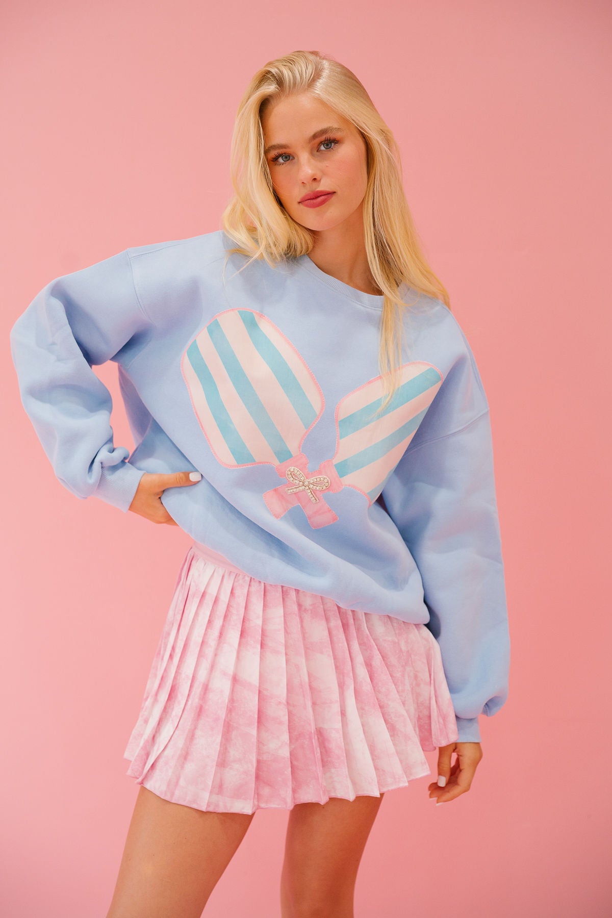 DOUBLE HIT BLUE PULLOVER PULLOVER Judith March