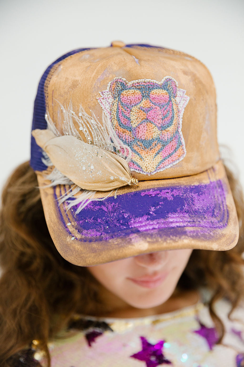 ELECTRIC TIGER PURPLE TRUCKER HAT TRUCKER HAT Judith March