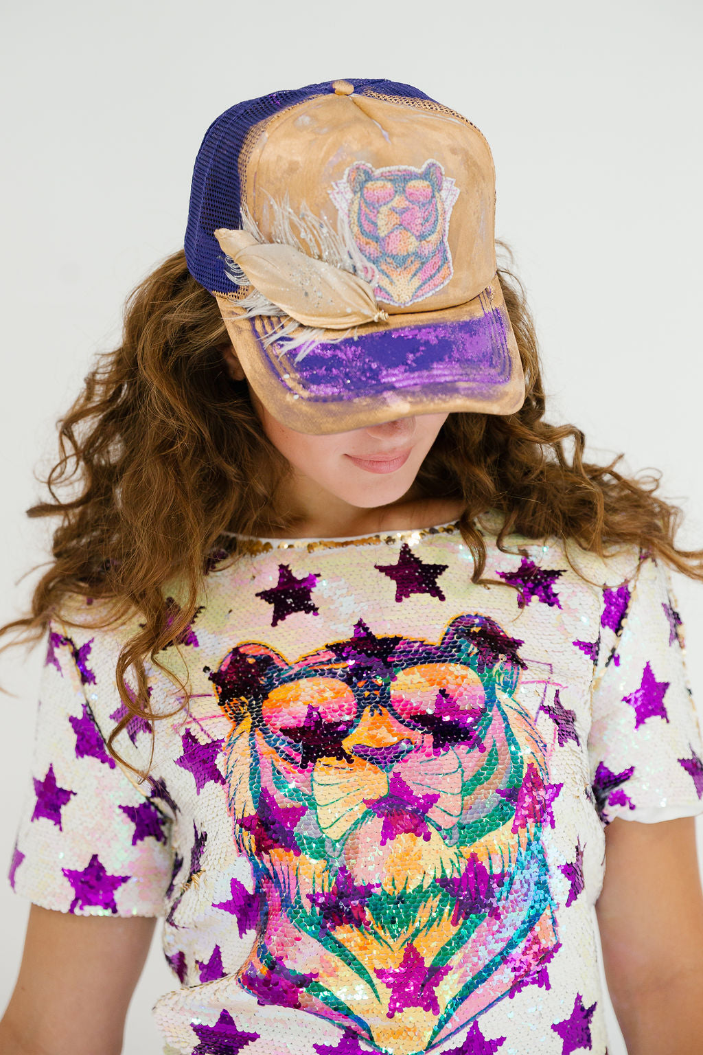 ELECTRIC TIGER PURPLE TRUCKER HAT TRUCKER HAT Judith March